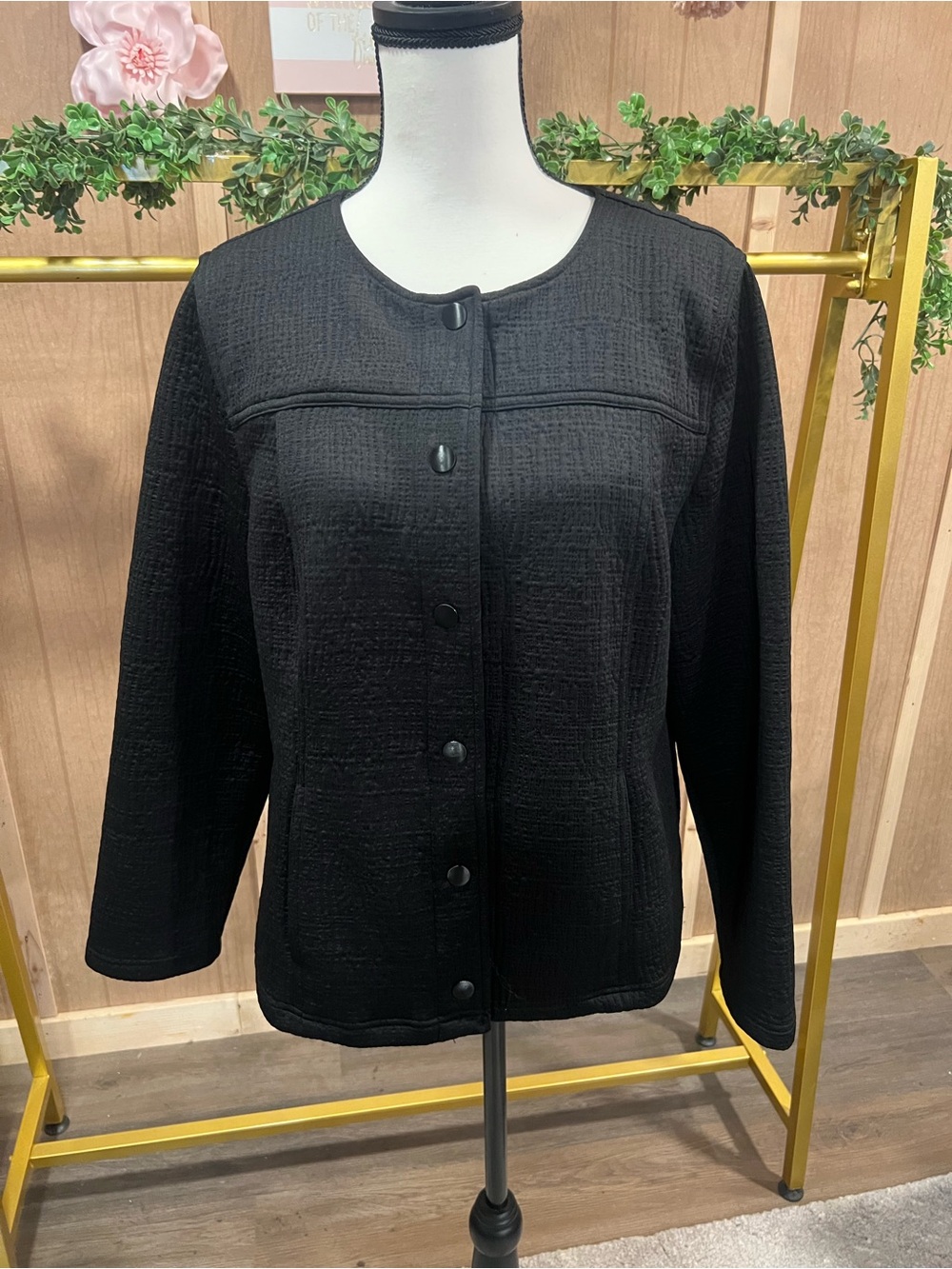 Chico’s Black Button-Front Women's Jacket